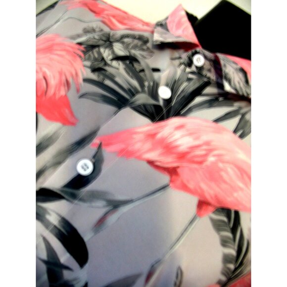 Men’s Hawalili Pink Flamingos Hawaiian Short Sleeve  Colorful Shirt.sz 4xl - Picture 4 of 12